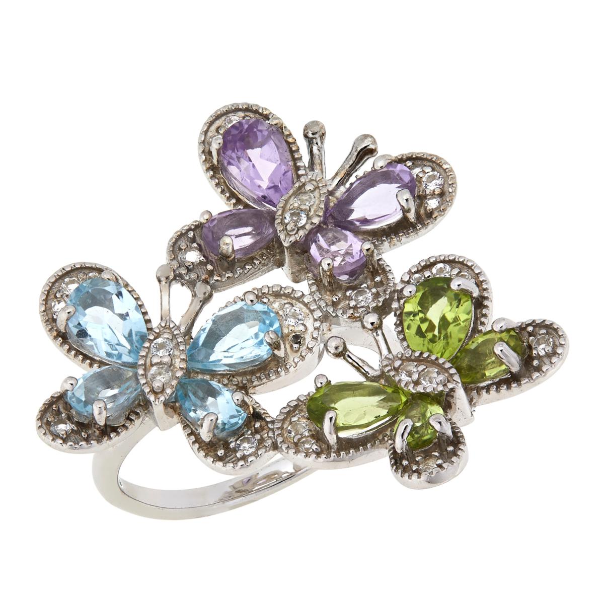 gemstone butterfly ring