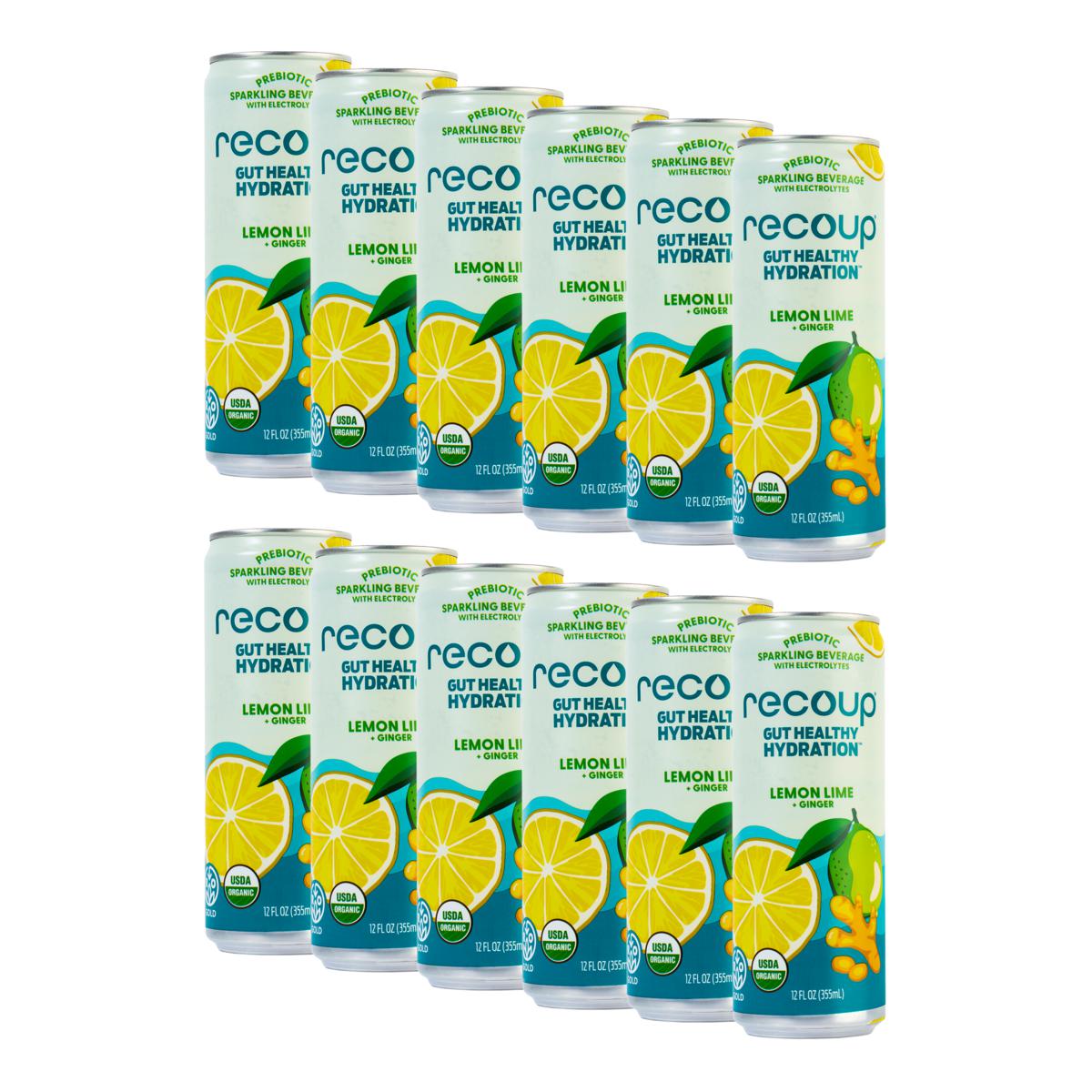 Recoup 12-pack Lemon Lime Organic Beverage with Ginger | HSN