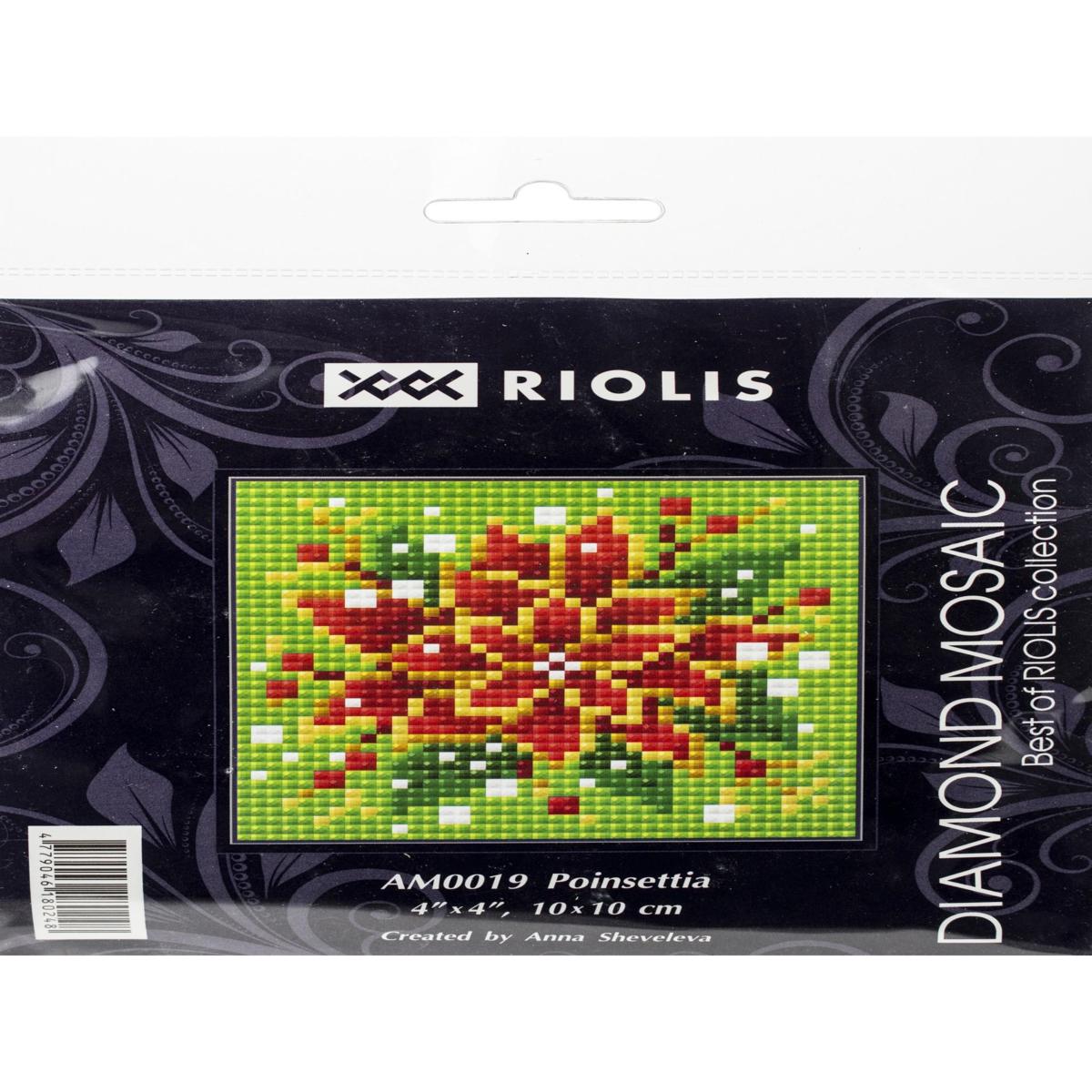 RIOLIS Diamond Mosaic Embroidery Kit 4X4 - Poinsettia - 20602193