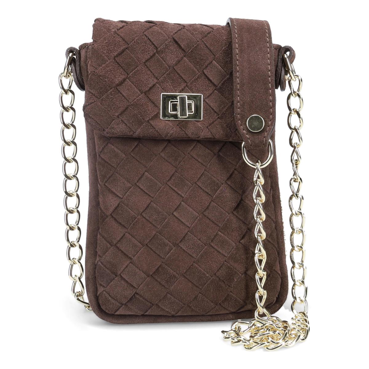 Ron White Edessa Supple Woven Suede Mini Crossbody Handbag
