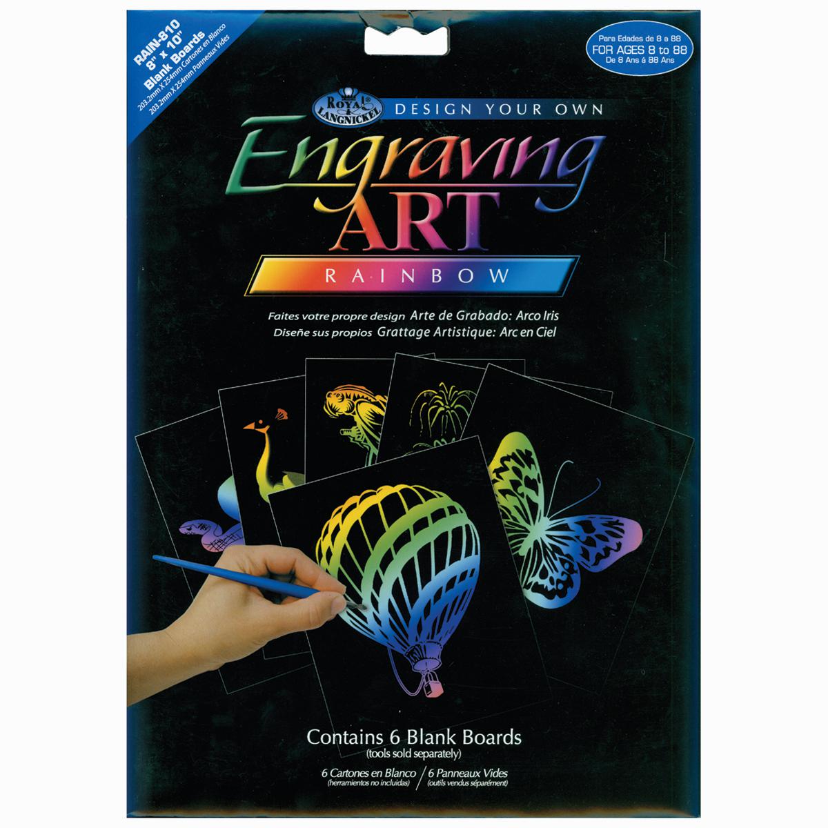 Foil Engraving Art Blank Boards 8X10 6/Pkg Rainbow 7605811 HSN
