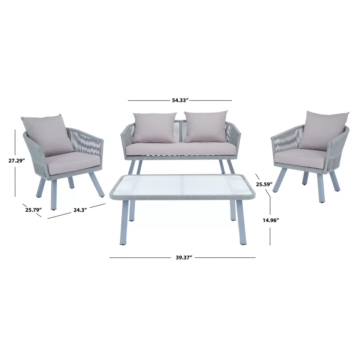 Safavieh Belmi 4-Piece Rope Living Set - 9825966 | HSN