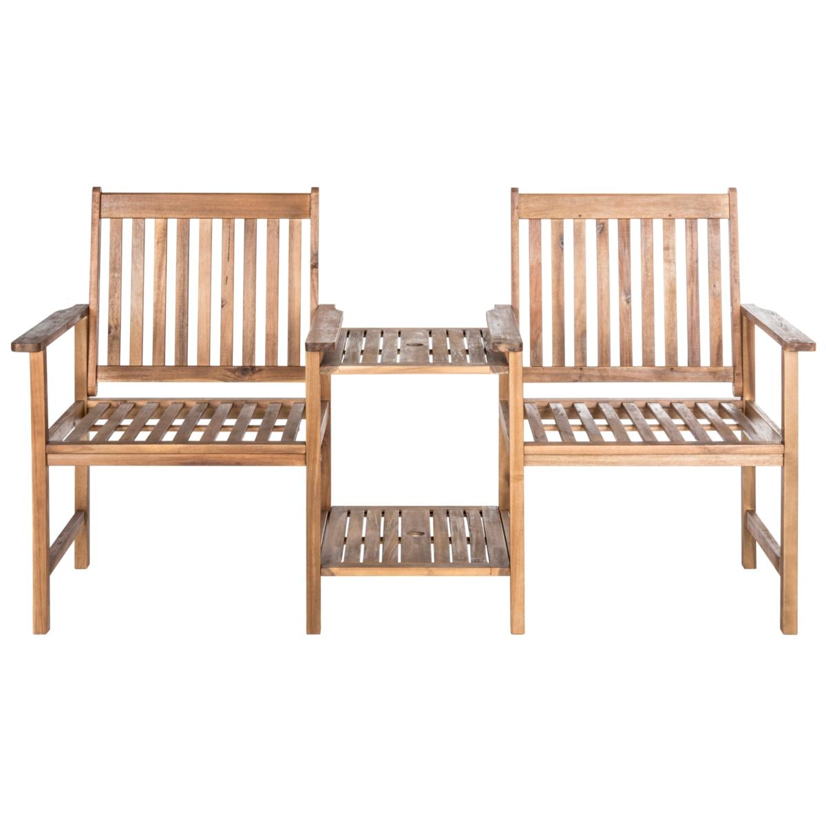 Safavieh Brea Twin Seat Bench Teak Brown Finish 8472592 HSN