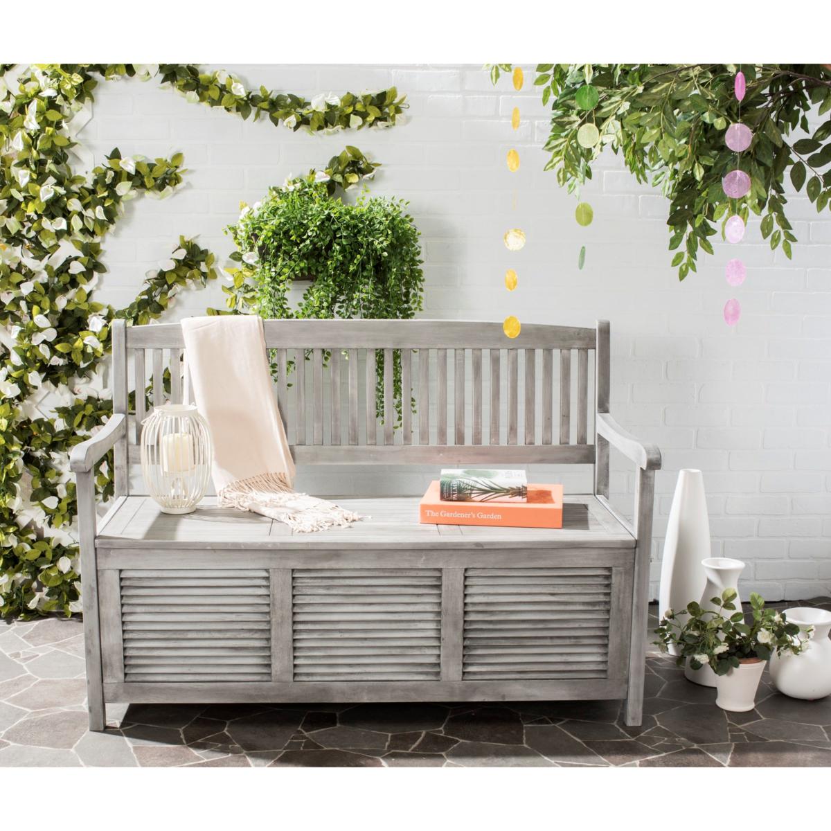 Garden storage 2025 bench grey