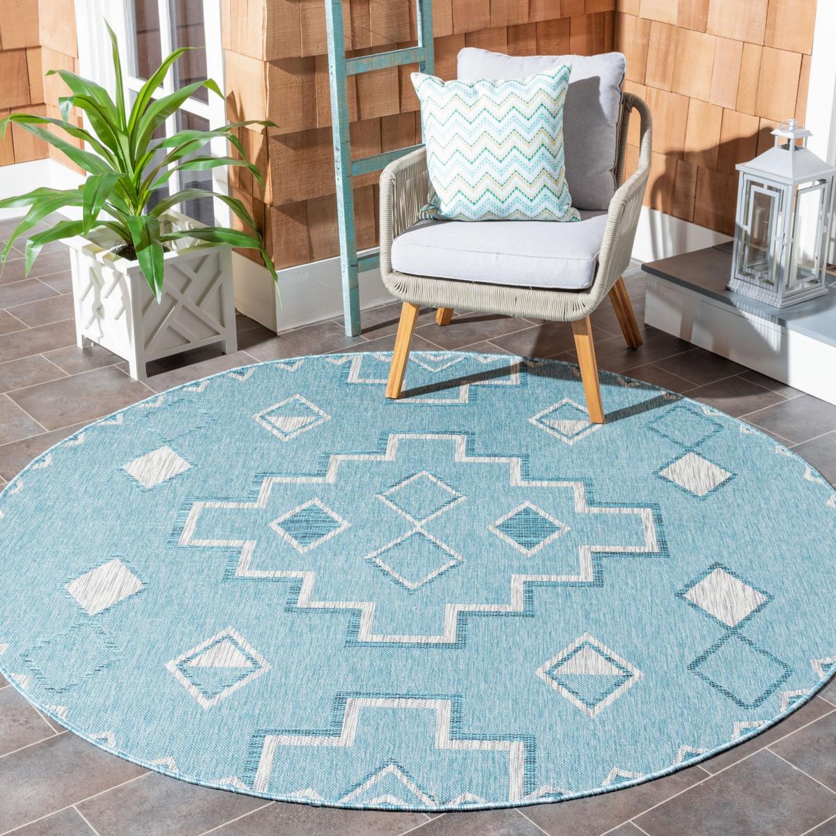 Safavieh Courtyard Aidan 6'-7 Round Indoor/Outdoor Rug