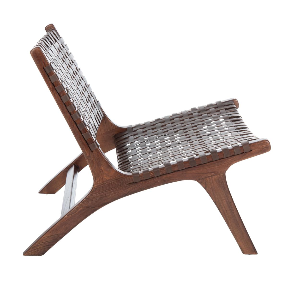 Luna leather woven accent chair hotsell