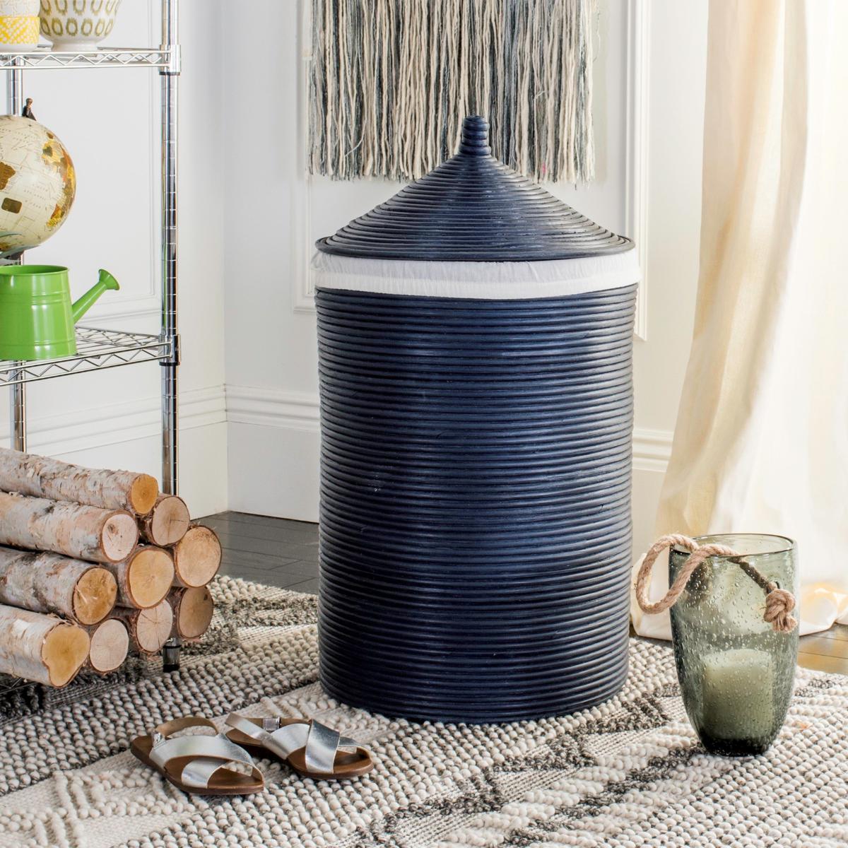 Safavieh Wellington Rattan Storage Hamper With Liner | HSN