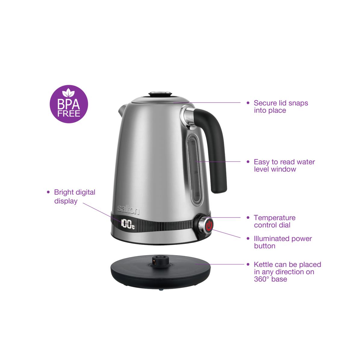 Salton Stainless-Steel Variable Temperature Digital Kettle