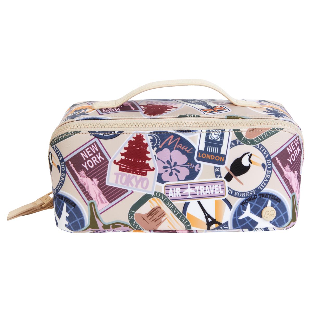 Samantha Brown Print Lined Polyester Cosmetic Case 22178619 HSN