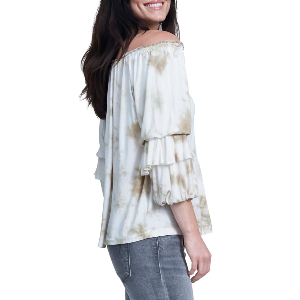 Seven7 Tie Dye Tier-Sleeve Off-Shoulder Top - 9727918