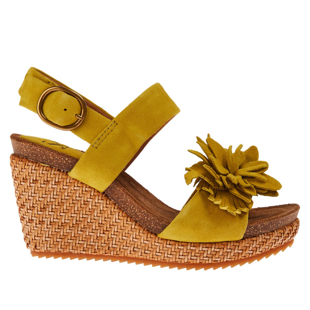 Sofft Ciera Croco-Embossed Suede/Leather Wedge