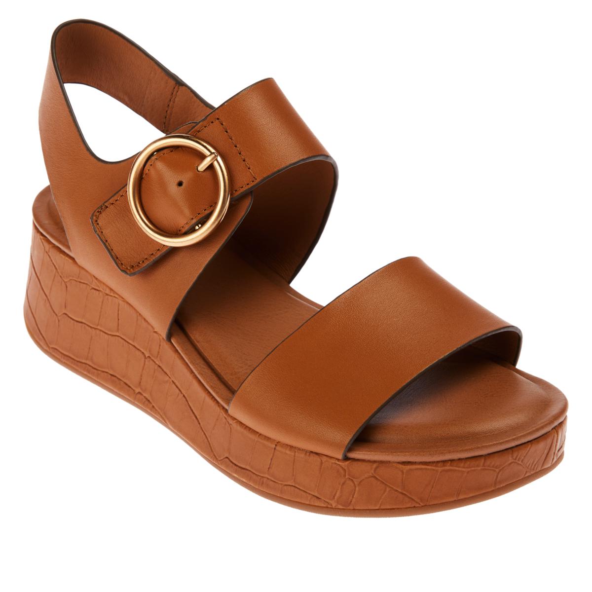 Sofft Faedra Leather Flatform Sandal - Tan - Size 9 1/2