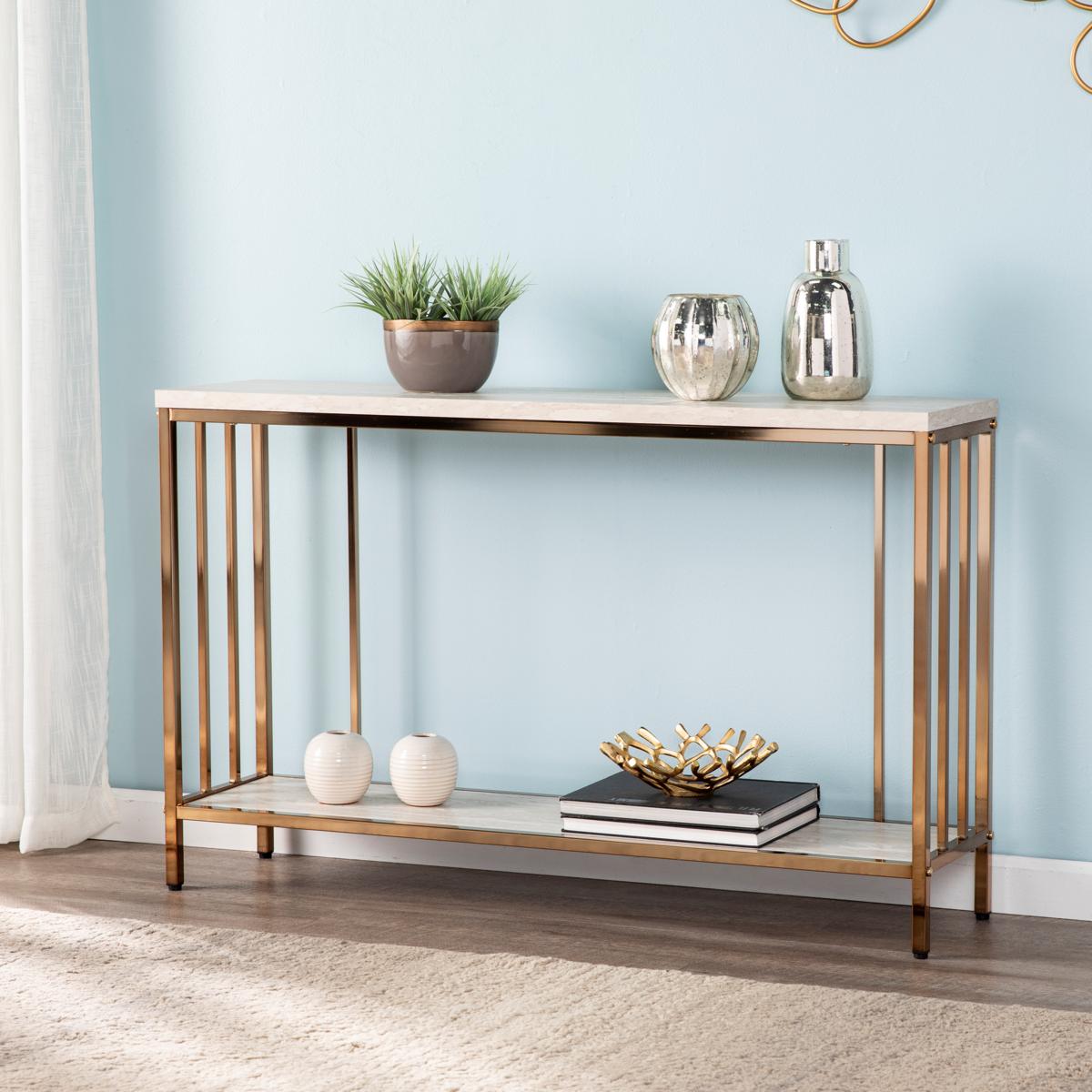 console table faux marble