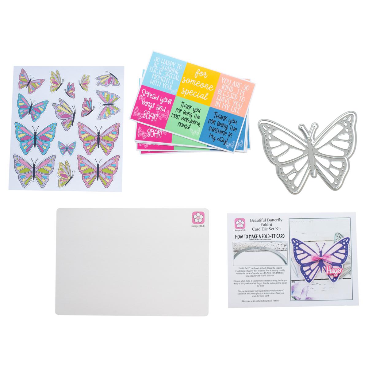 Stamps of Life Butterfly Fold-It Card Die Set - 23439430 | HSN