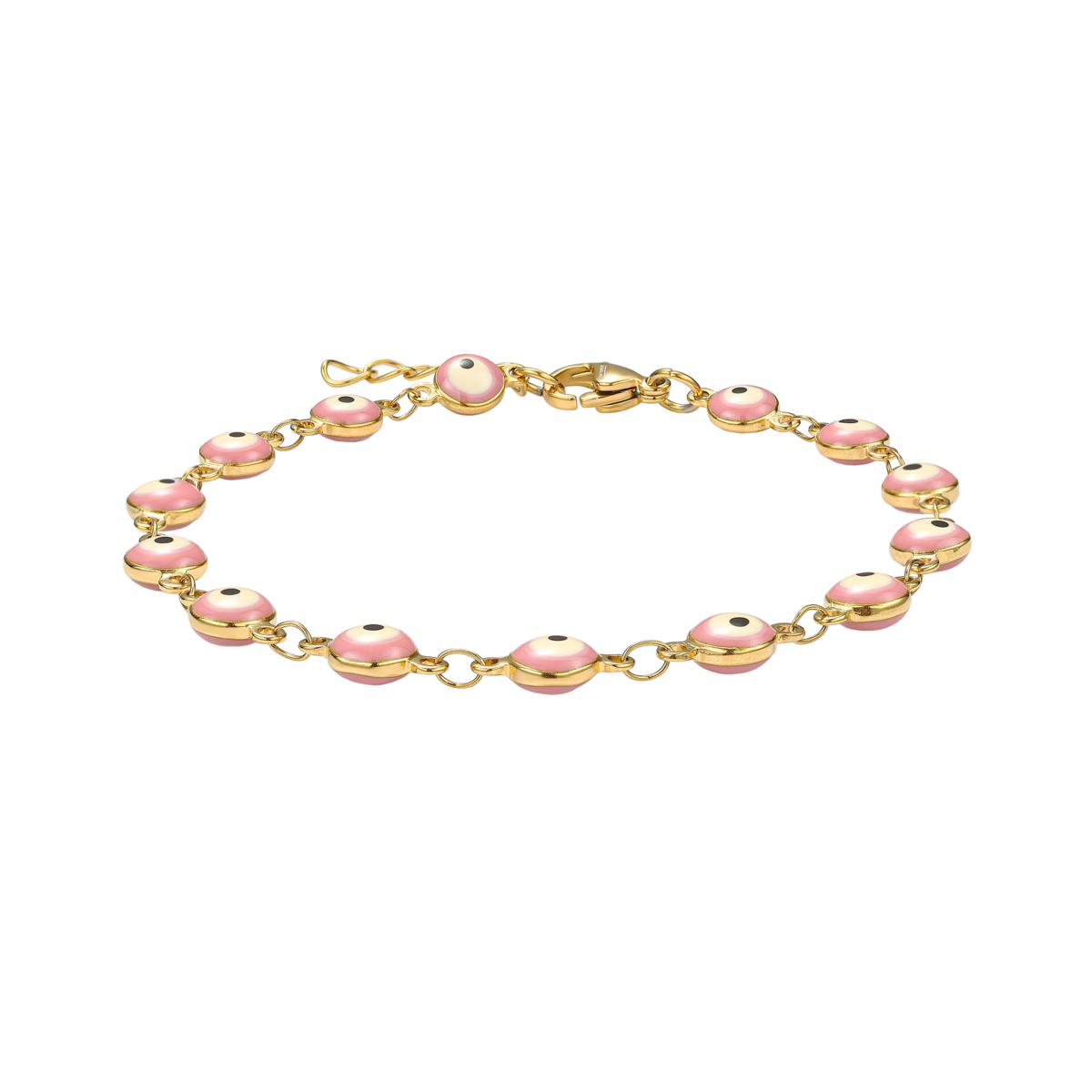 Stately Steel Enamel Evil Eye Chain Bracelet 9850778 HSN