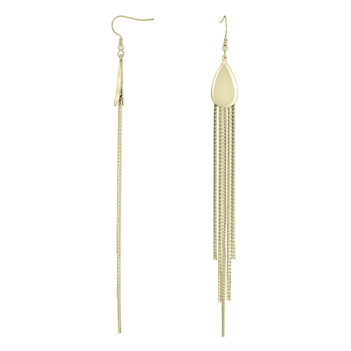 Stately Steel Long Tassel Earrings - 9722510 | HSN