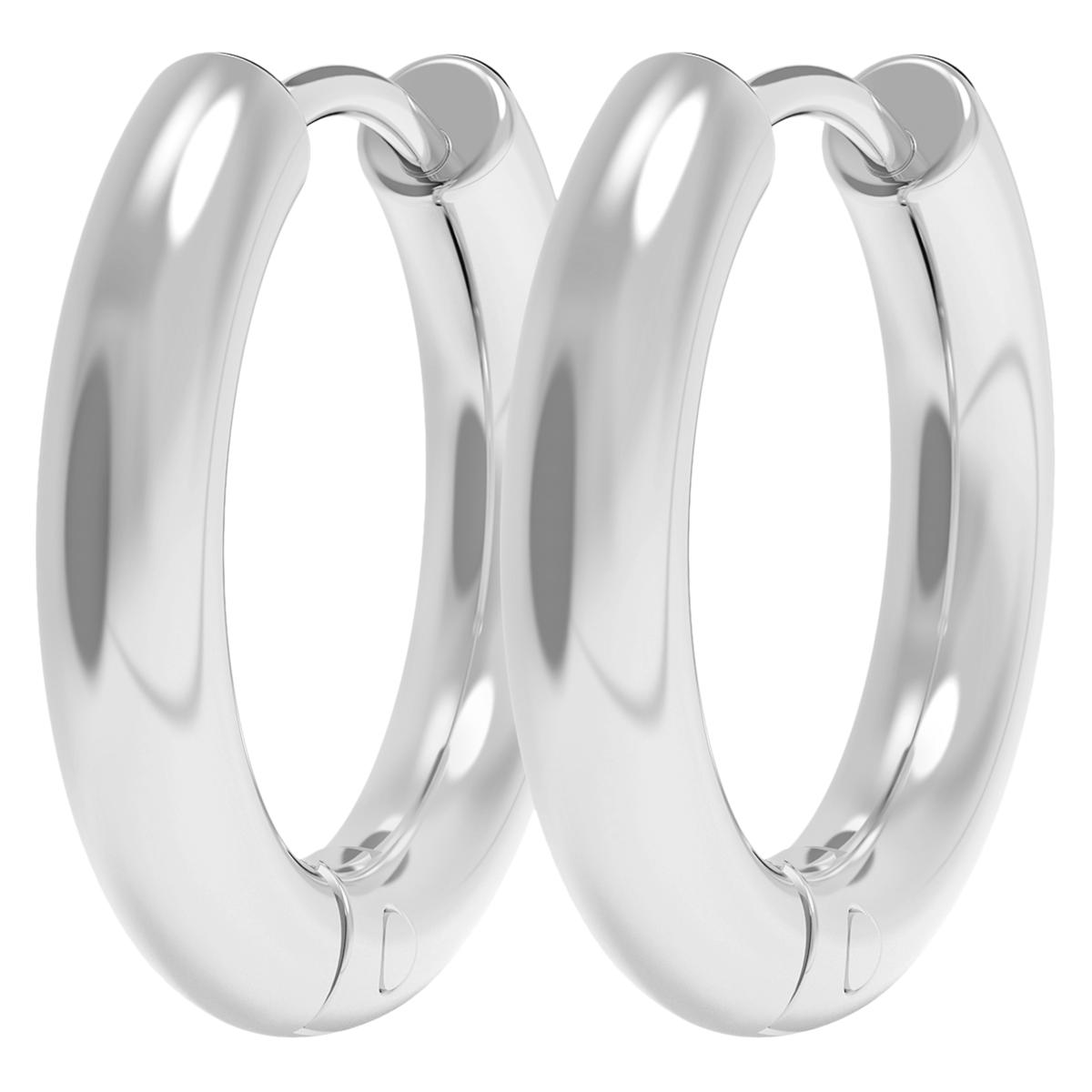 Stately Steel Round Tube Hoop Earrings 21806086 HSN