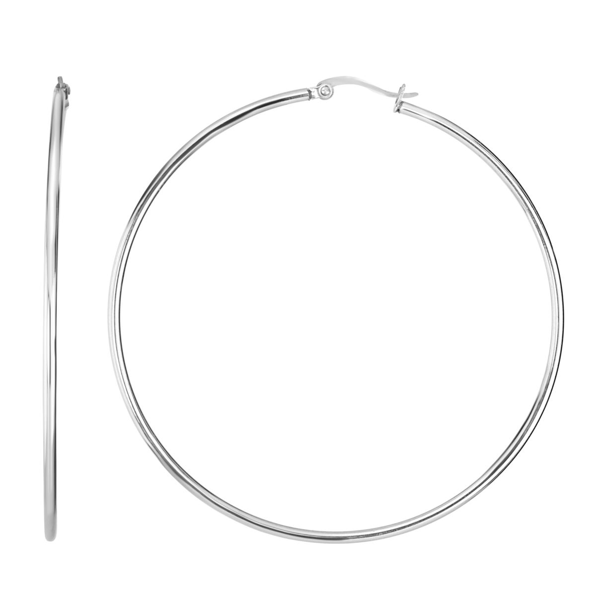 Stately Steel Wire Hoop Earrings - 9537627 | HSN