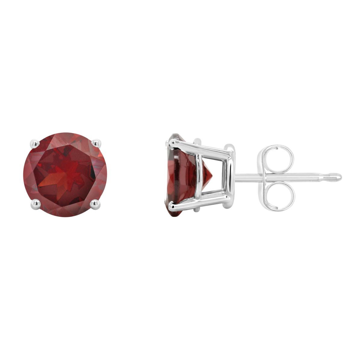 Sterling Silver 7mm Round Gemstone Stud Earrings