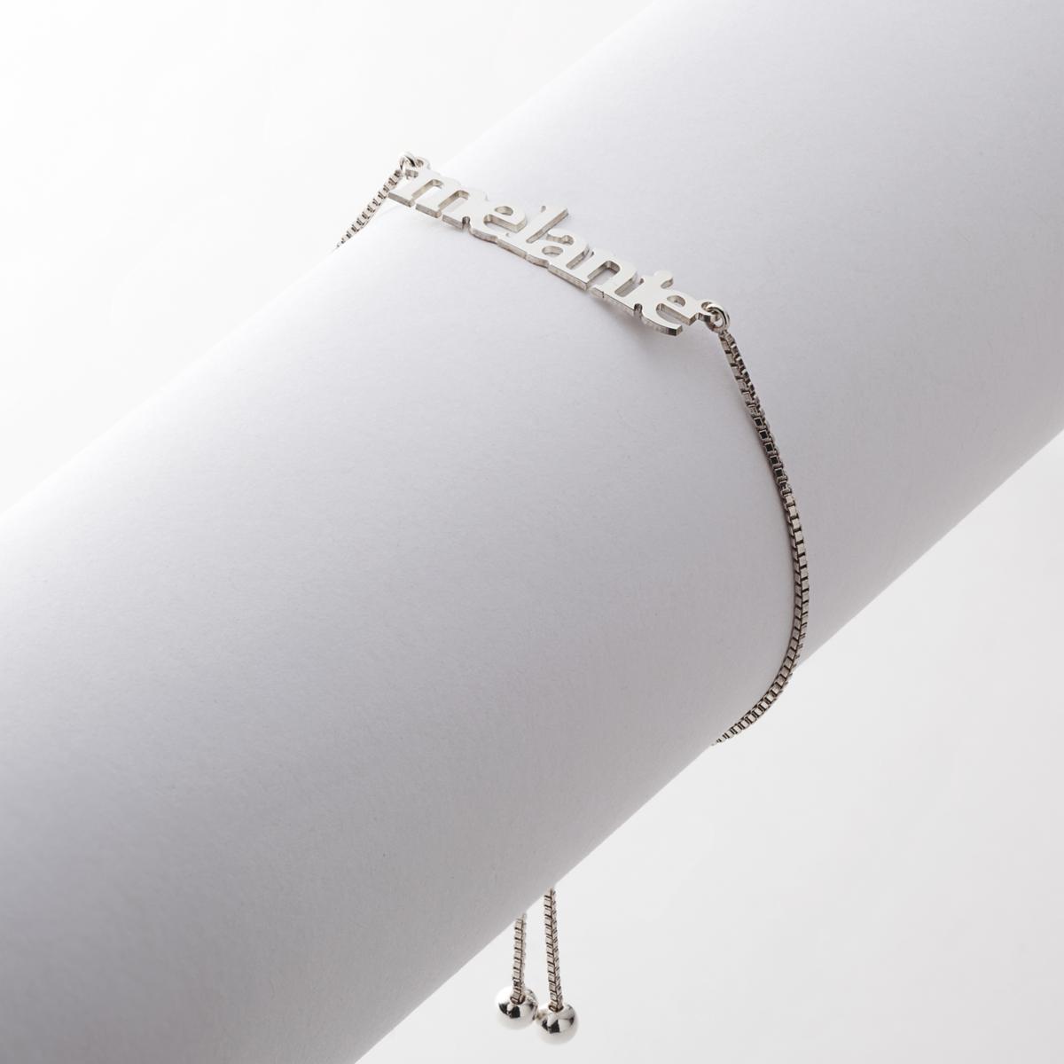 Sterling Silver Adjustable Name Bracelet | HSN display picture 2