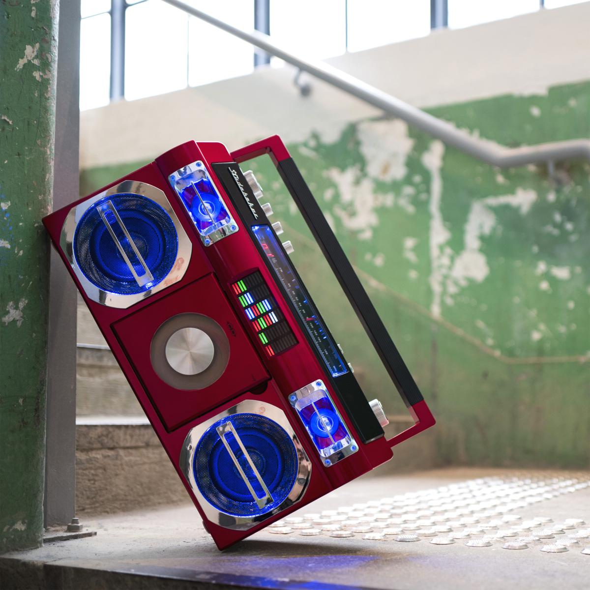 Studebaker Retro Bluetooth Boombox w/CD Player, Radio Cover