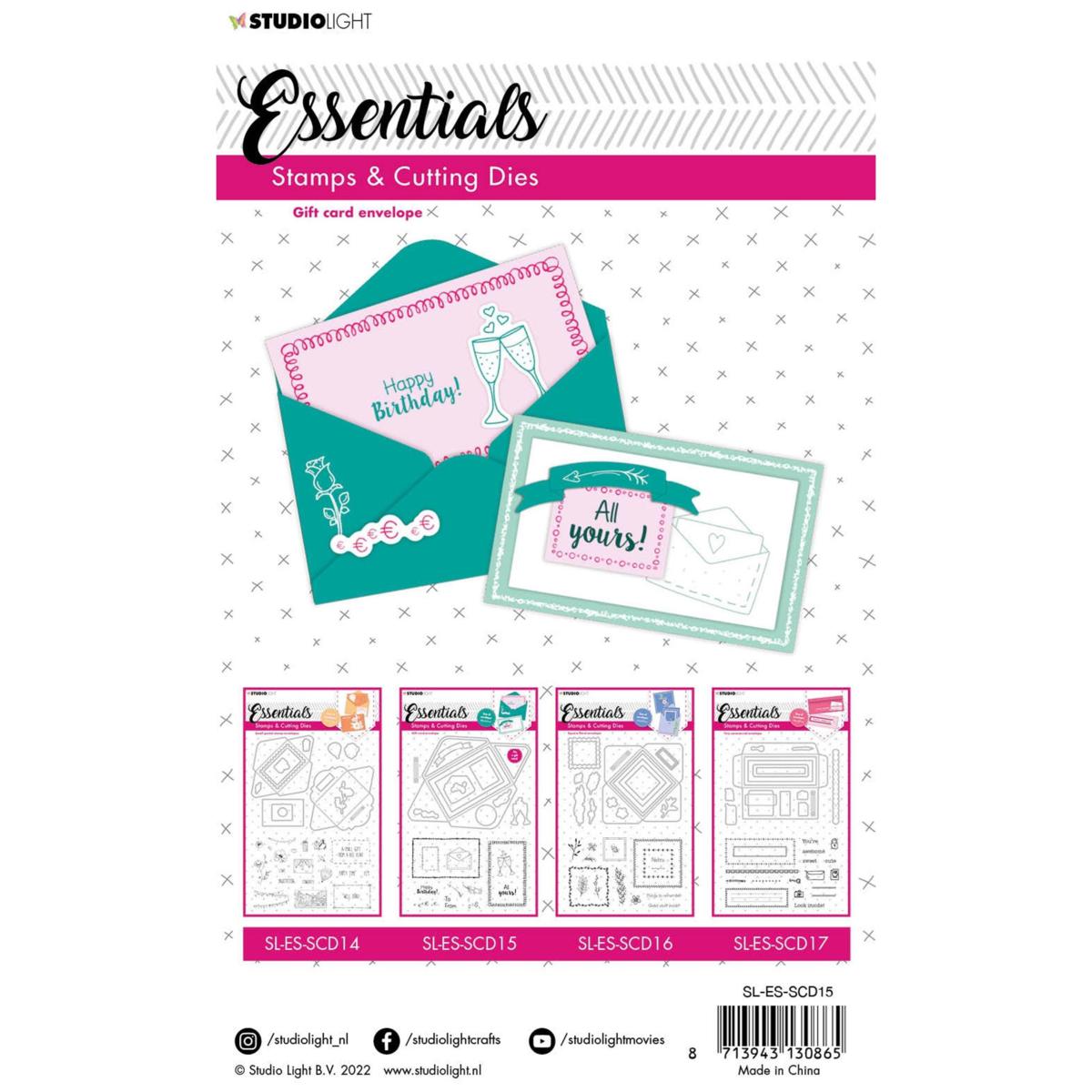 Studio Light SL Stamp & Cutting Die Gift Card Envelope Essentials