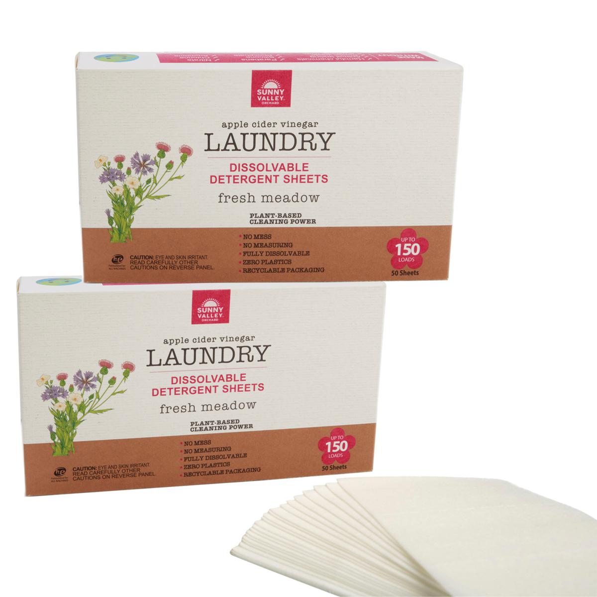 Laundry Detergent Sheets, Single sheet = 2 Loads, Fresh Linen Scent, All  Natural