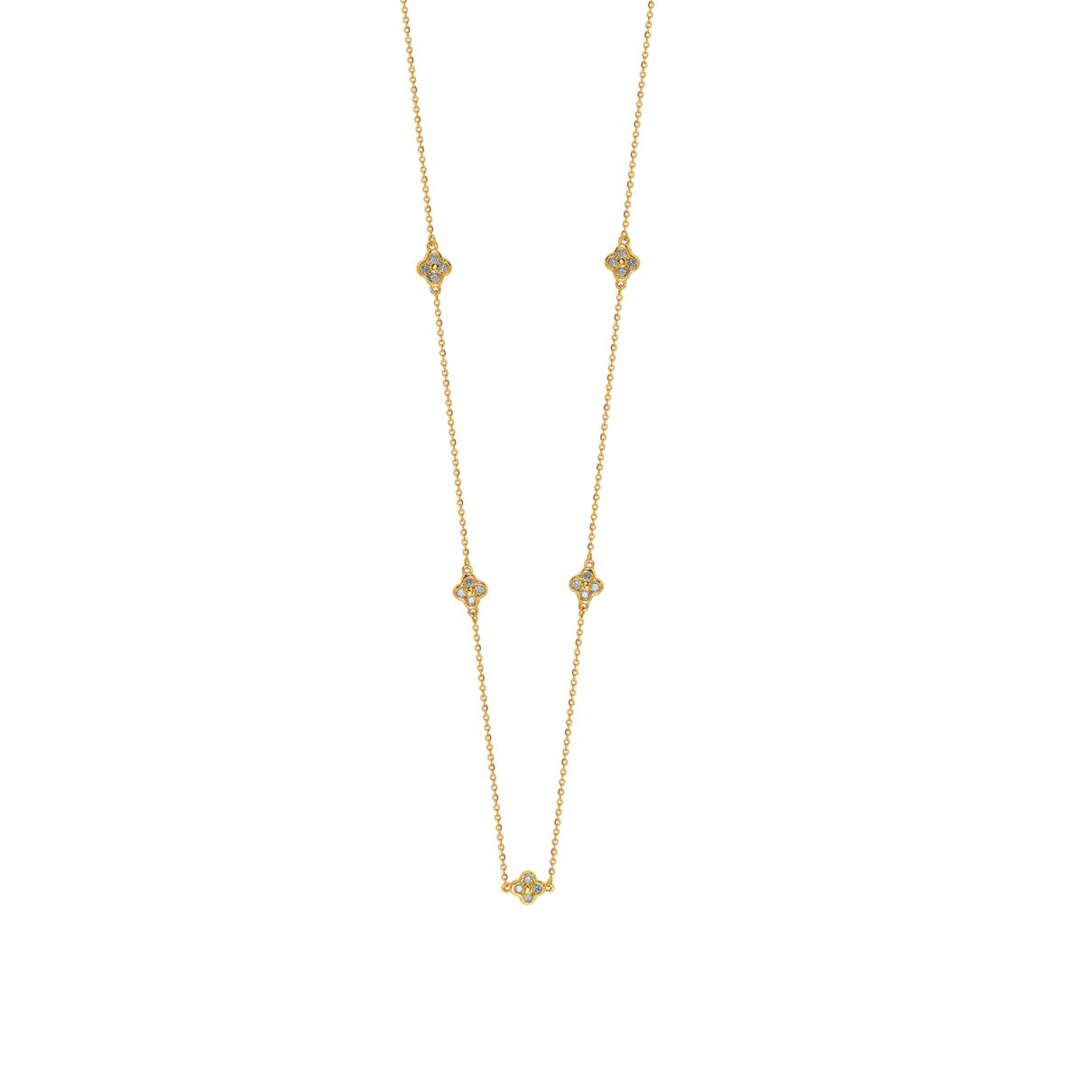 Suzy Levian 14K Rose Gold .40ctw Diamond Clover By The Yard