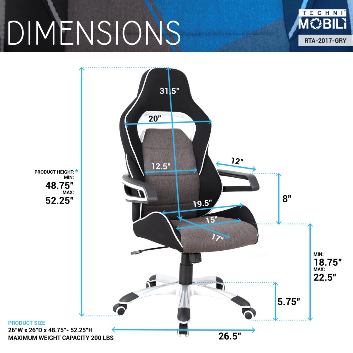 LANBO 26 in. Black High Back Adjustable Height Ergonomic Office