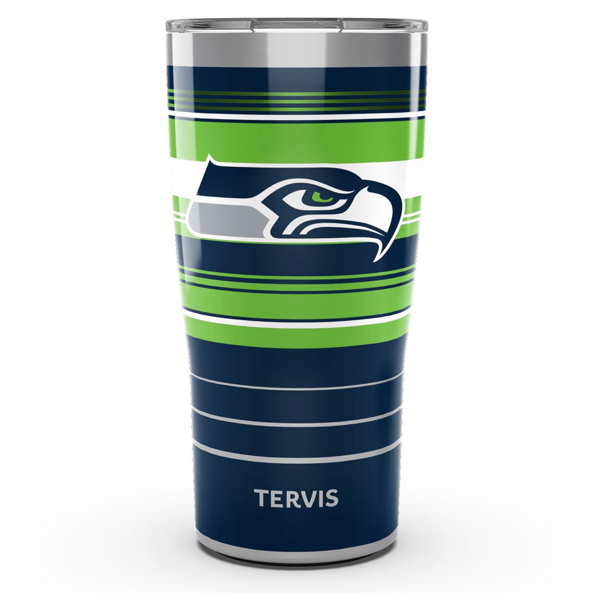 NFL Seattle Seahawks Snack Bowl and 2 All Over 16 oz Tumblers with lids Set  