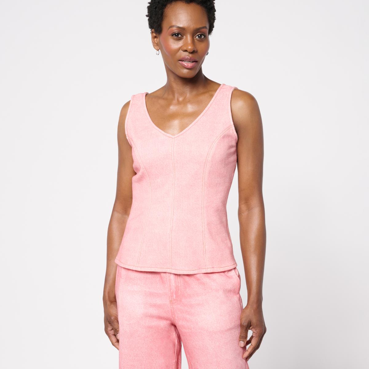 Tower Hill by Christie Brinkley Double Take Denim Knit Illusion