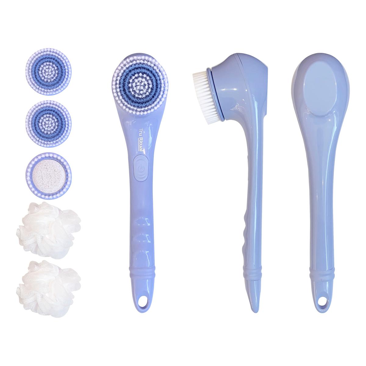 Tru Ritual Blue Cleansing & Exfoliating Body Brush w/Brush Heads AS ...