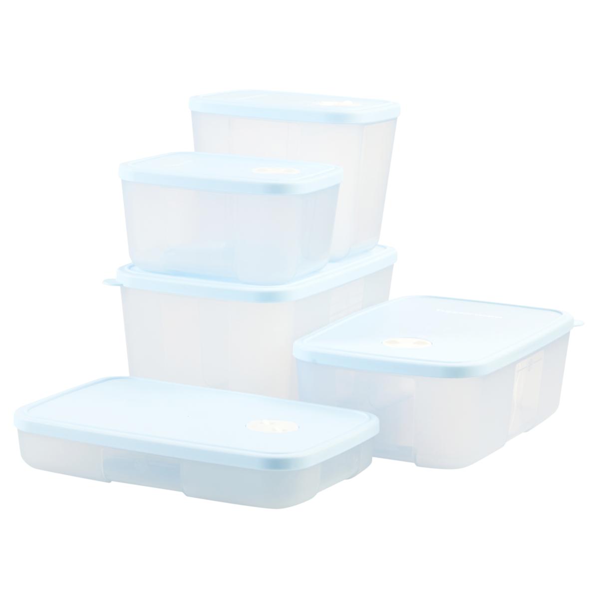 NEW TUPPERWARE FREEZER SMART CONTAINER SET OF 10 PCS (BLUE SEALS)