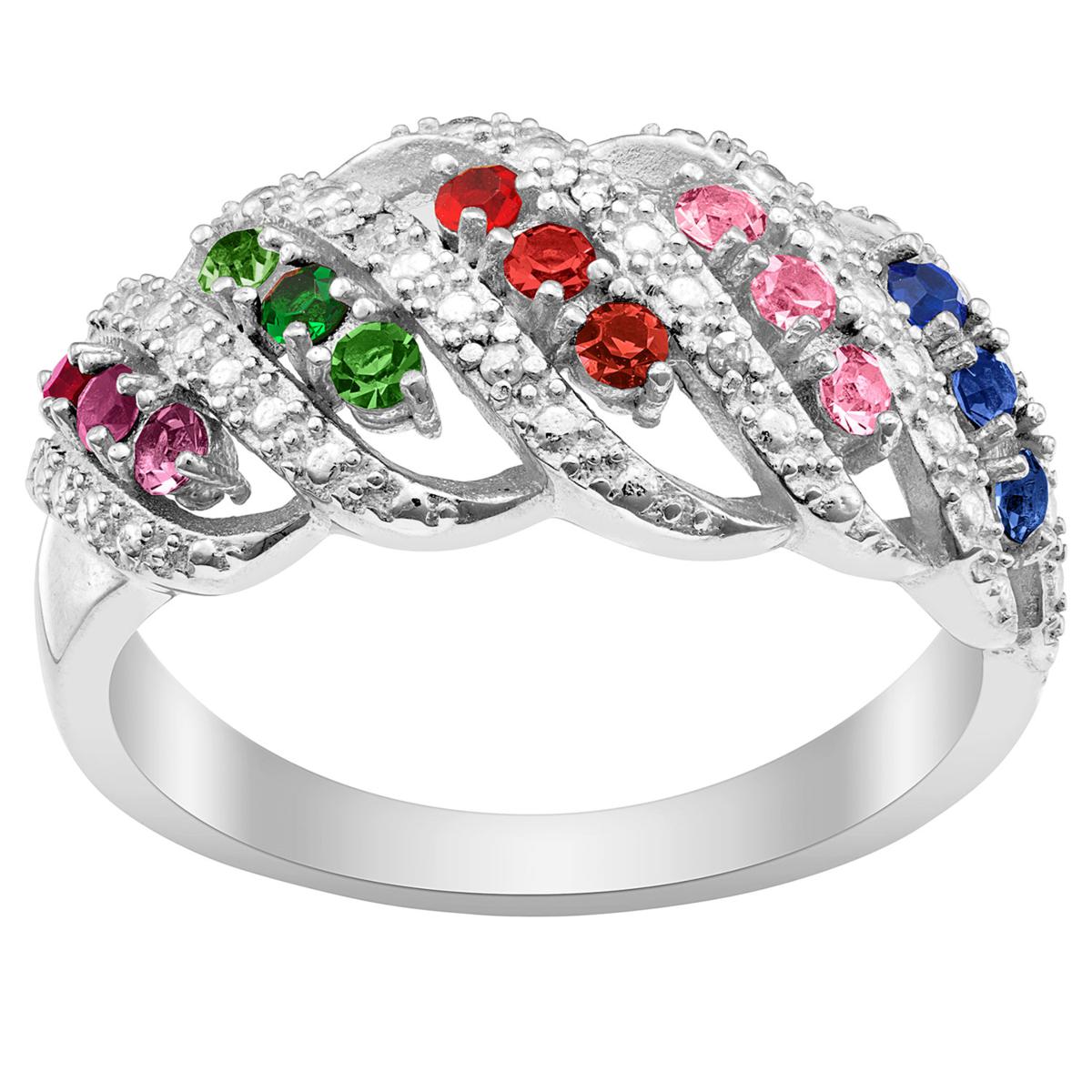 birthstone swirl ring