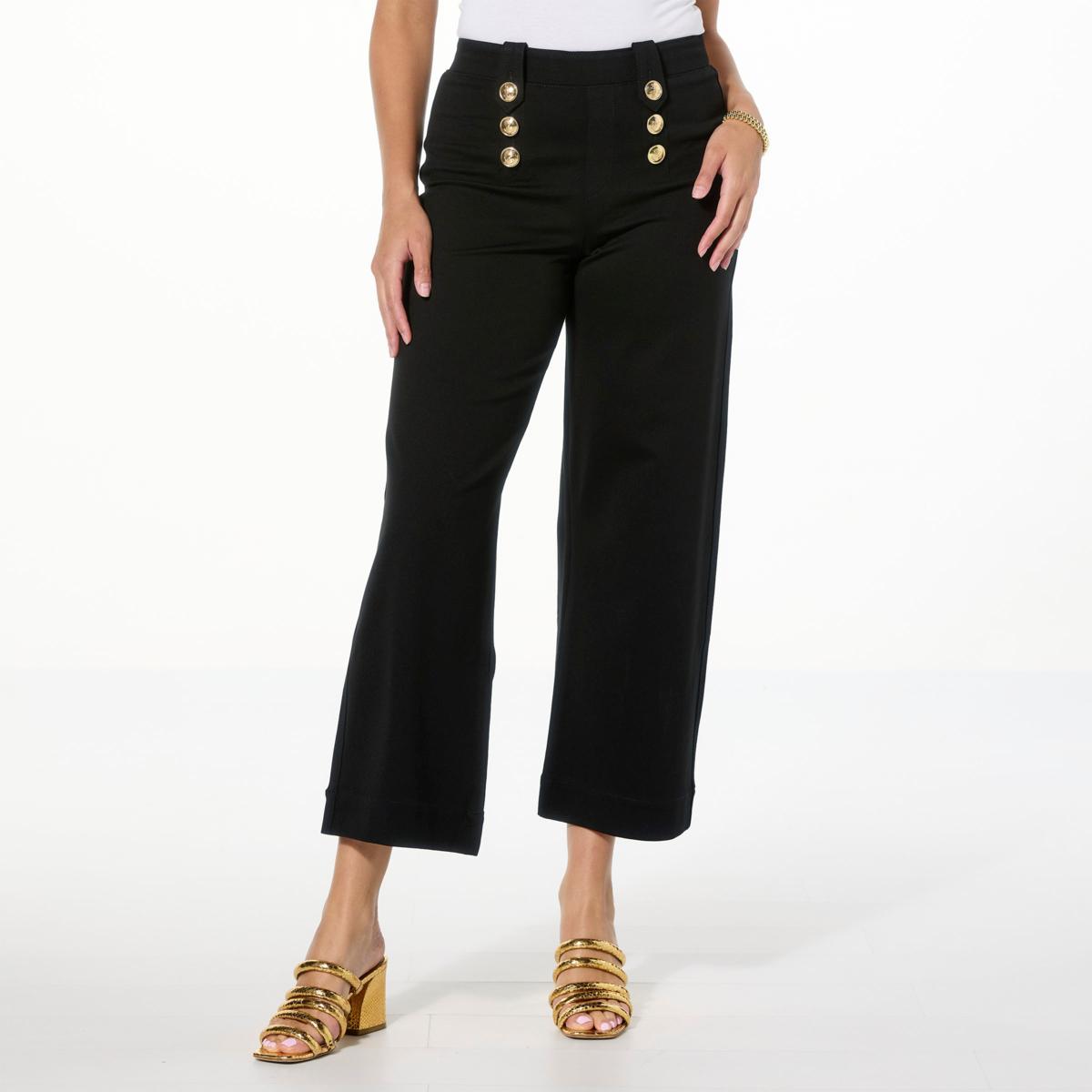 TWRHLL by Christie Brinkley Front Button-Detail Pant