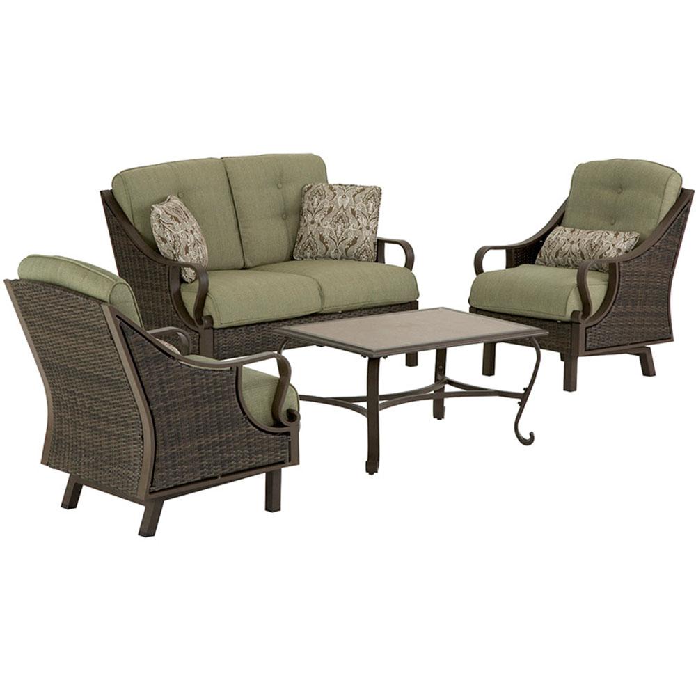 Ventura 4 Piece Patio Set in Vintage Meadow HSN