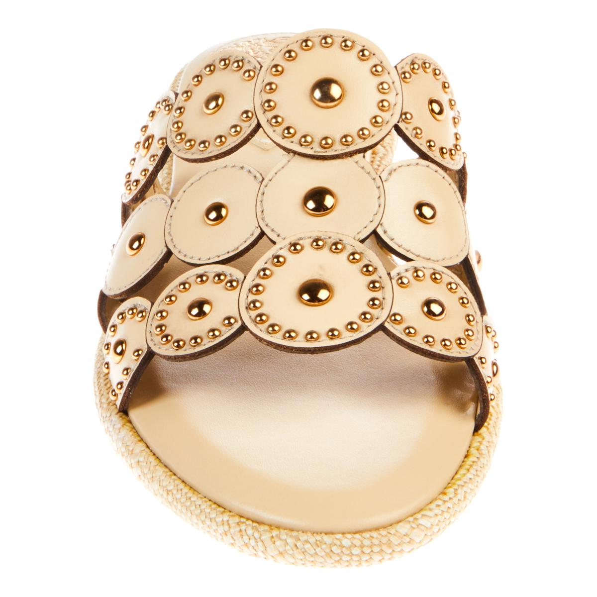 Vince Camuto レディース Senimda ポインテッドミッドカーフブーツ US サイズ: 7.5　並行輸入品 Vince Camuto Sennie Studded Leather⁄Suede Slide Sandal - 22441669