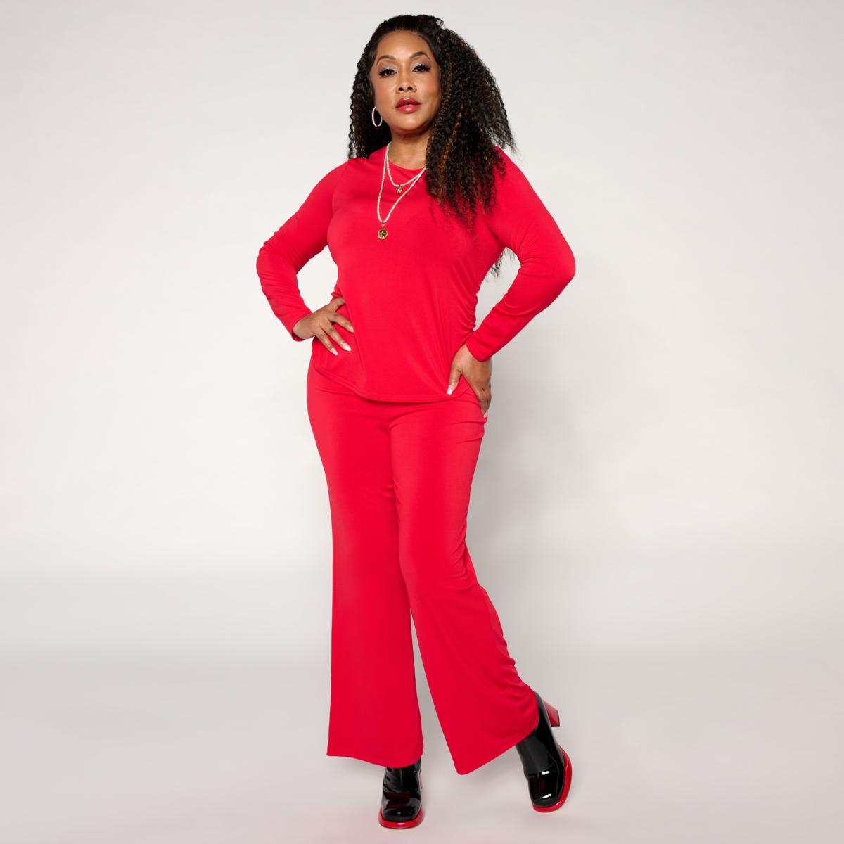 82. SANRISE PANTS×2、CAP×2セット Vivica A. Fox Collection 2-Piece Palazzo Pant Set | HSN