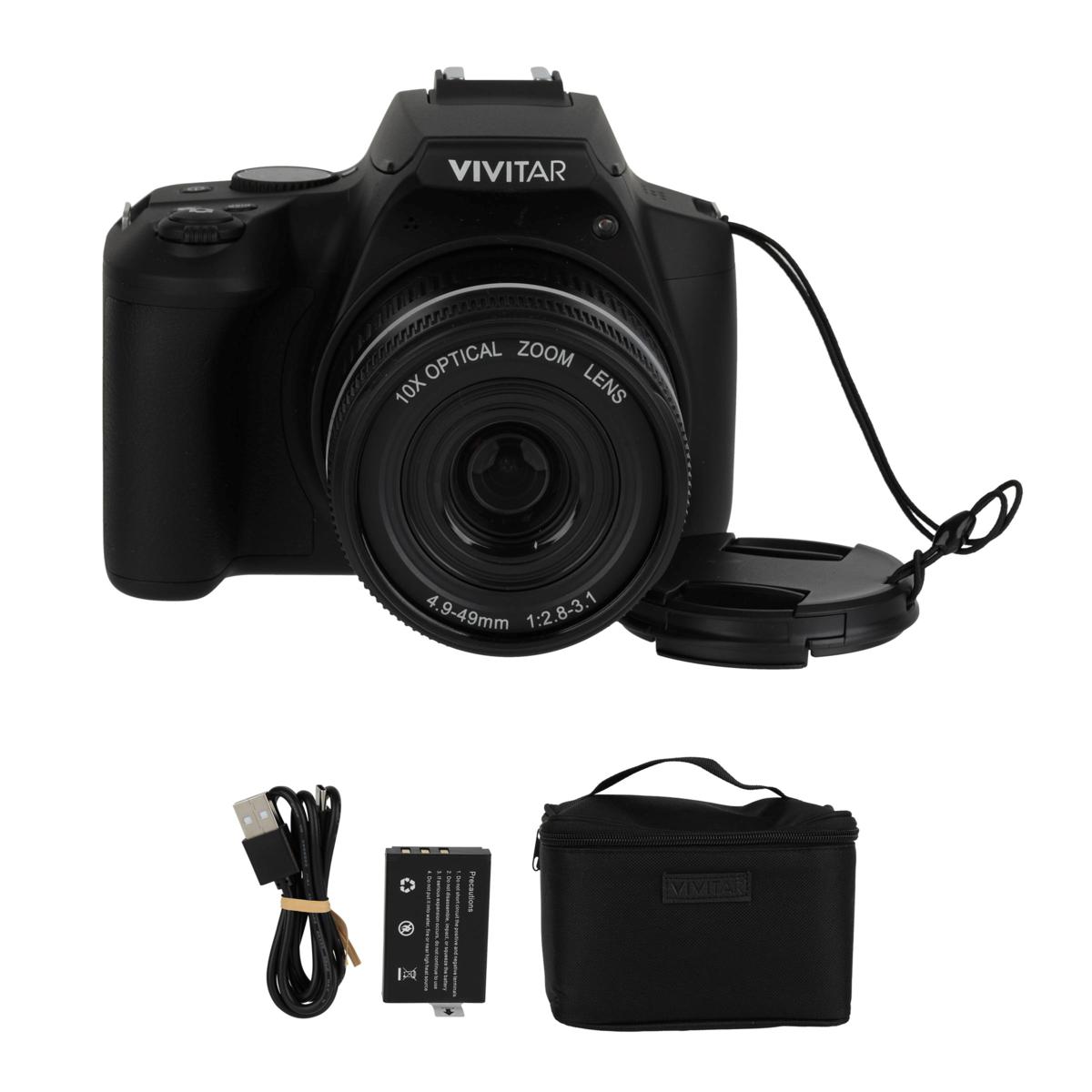 Vivitar 64MP DSLR Style Camera w/4k UHD Video & Optical Zoom Bundle ...