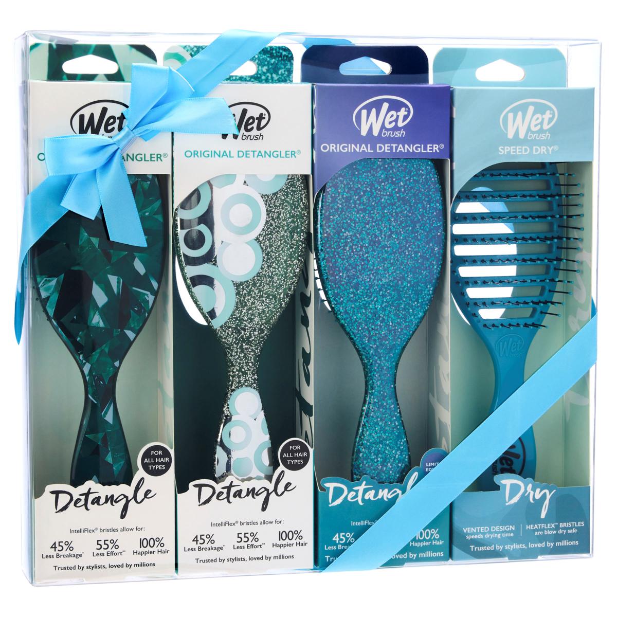 Wet Brush 4 piece Holiday Diamond Detangler Hairbrush Set 22888473 HSN