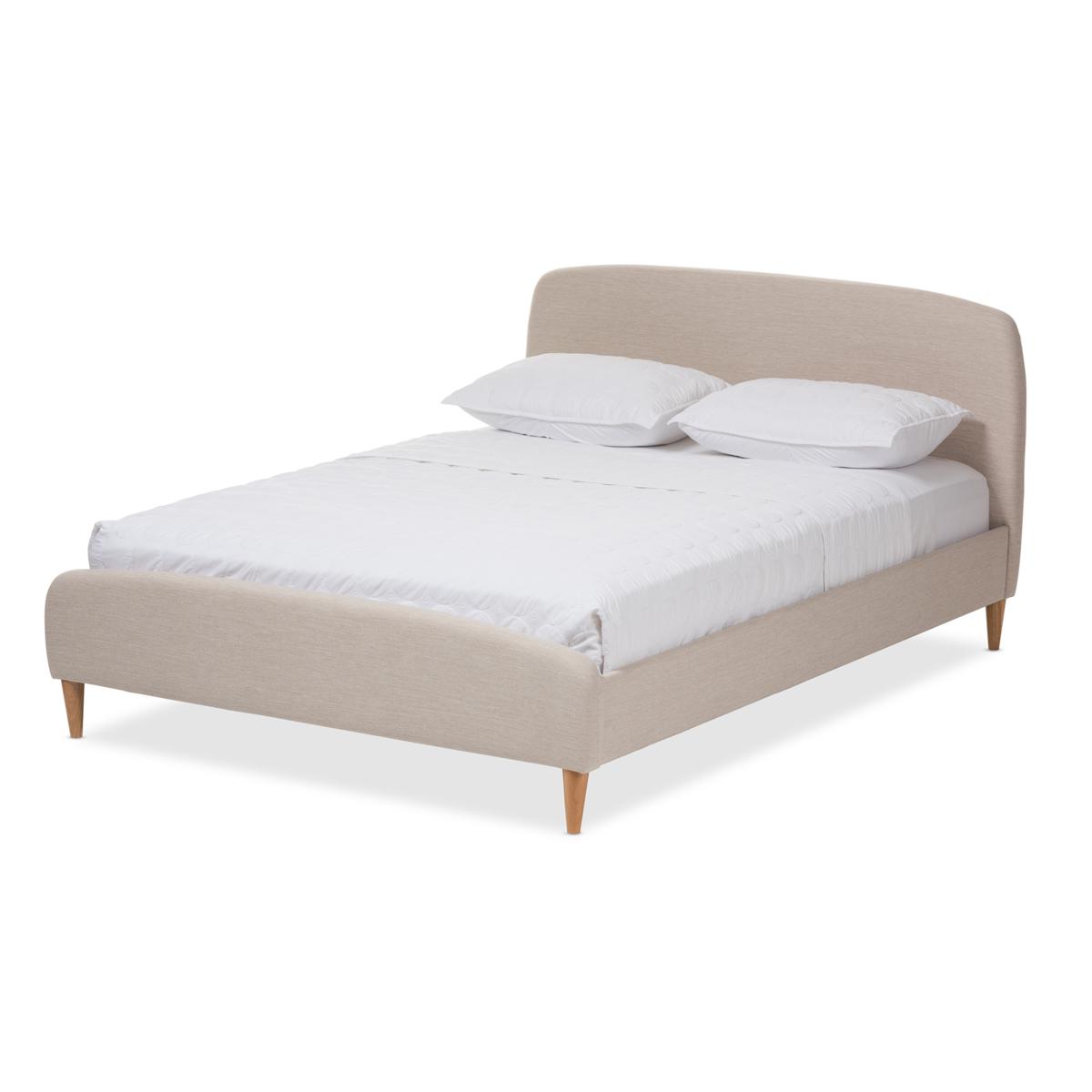 Mia Fabric Upholstered King Size Platform Bed HSN