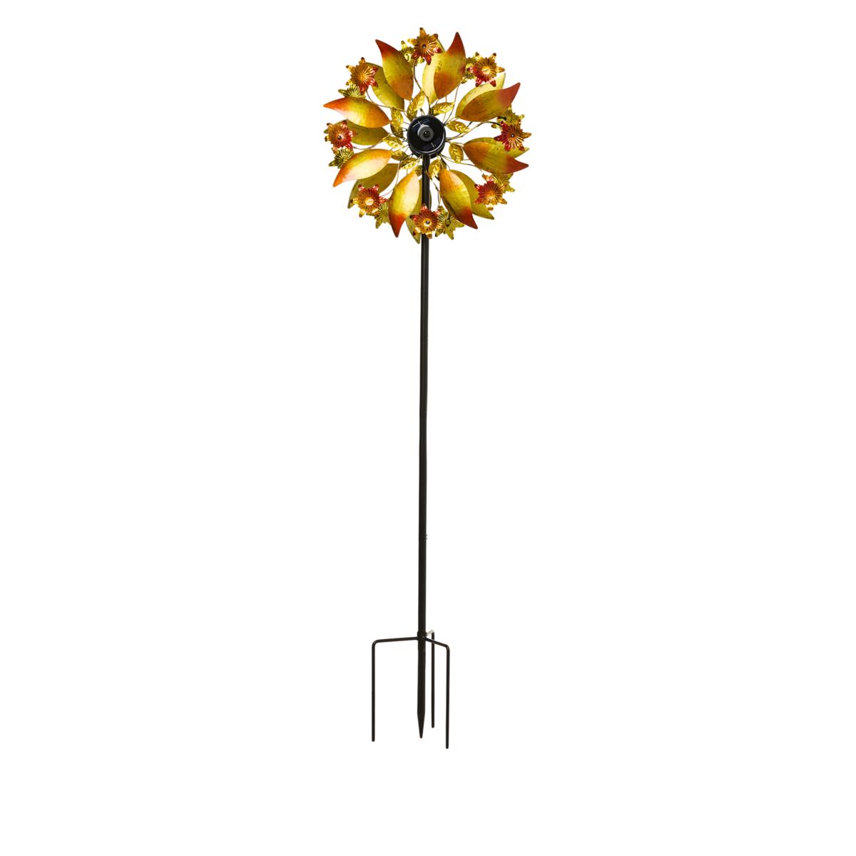 Wind & Weather 6' Solar LED Blossom Metal Wind Spinner 20619526 HSN