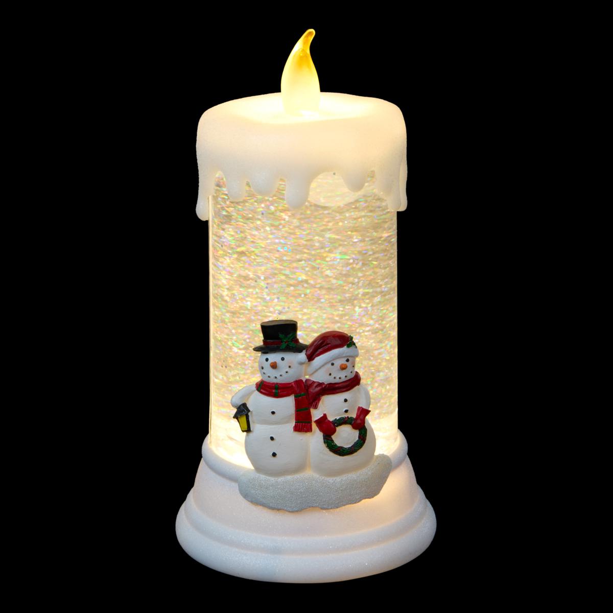 Winter Lane Glitter Candle w/Holiday Theme & 3-Way Switch