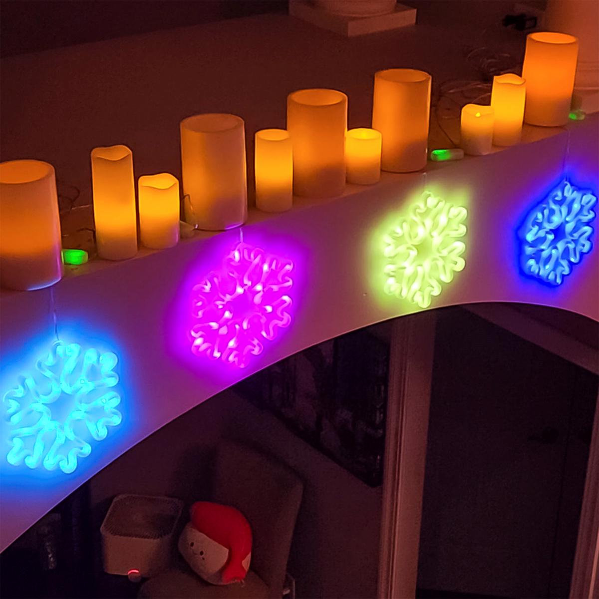 Winter Lane Magic Neon RGB Snowflakes with Remote - 2-pack