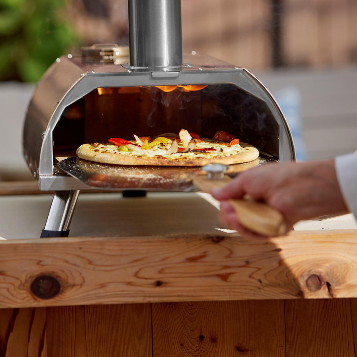 Wolfgang Puck Outdoor Wood Pellet Pizza Oven & Grill w/Peel & Recipes