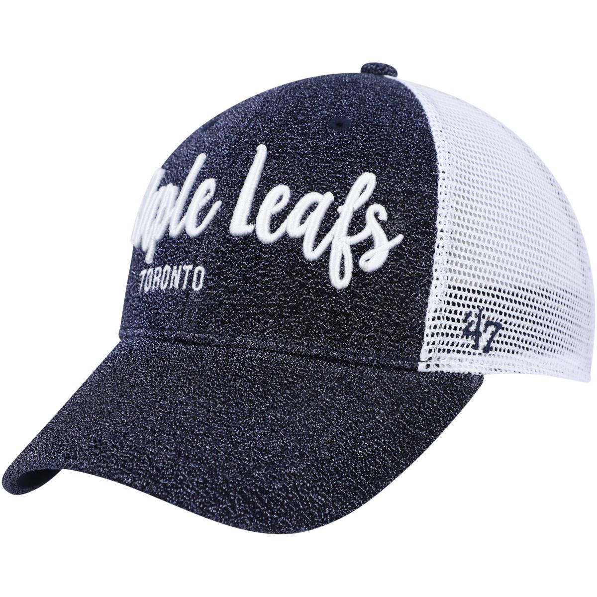 Womens 47 Navy White Toronto Maple Leafs Encore Mvp Trucker Snapback