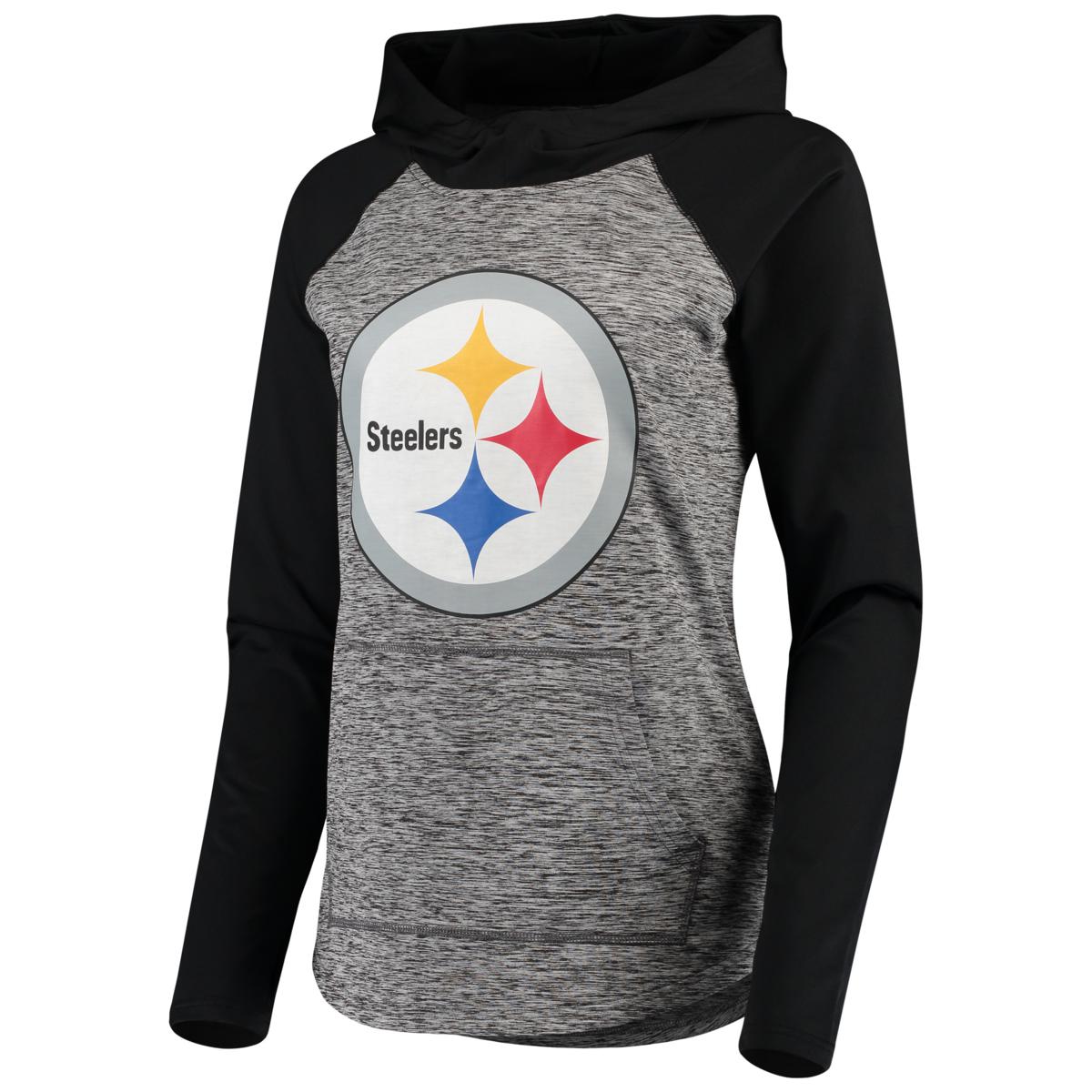 Women's G-III 4Her by Carl Banks Heathered Gray/Black Pittsburgh Steelers  Championship Ring Pullover