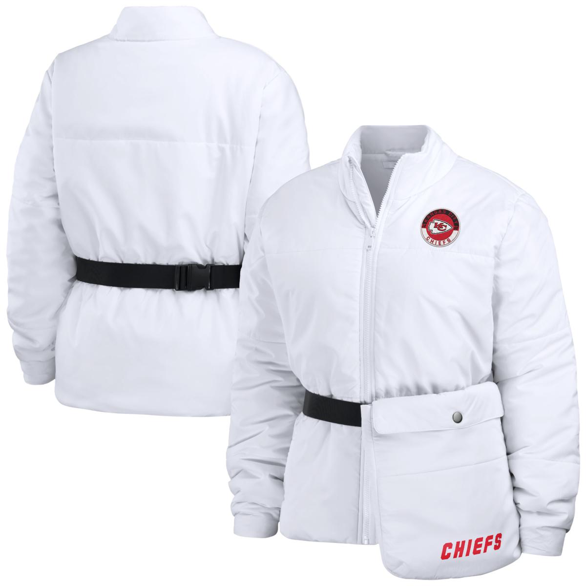 Women's WEAR By Erin Andrews White Kansas City Chiefs Packaway Full-Zip ...