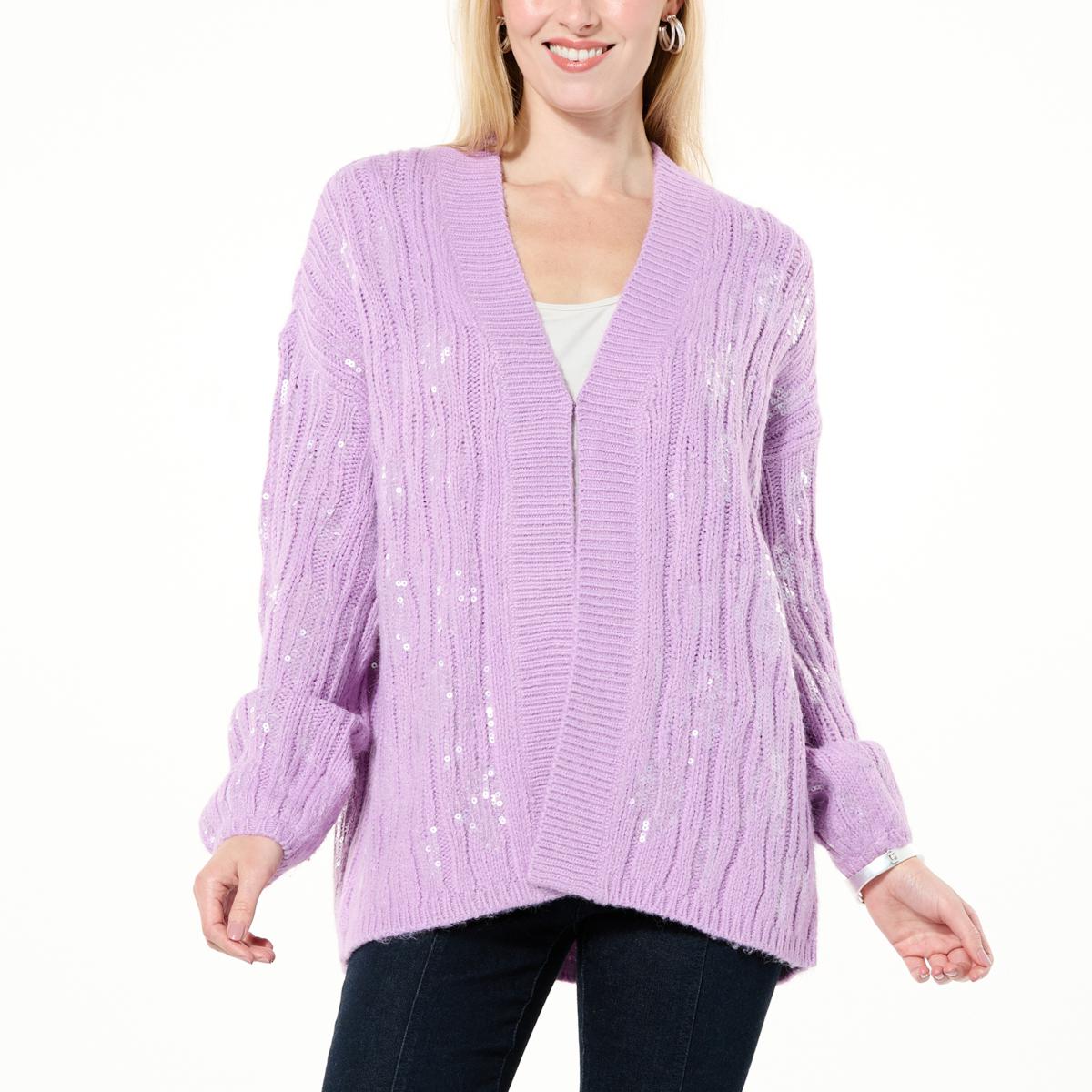 WynneCollection Easy Elegance Sequin Cardigan