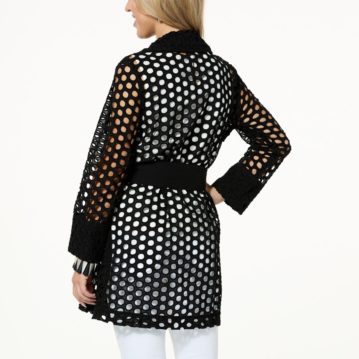 WynneCollection Eyelet Trench Coat